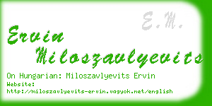 ervin miloszavlyevits business card